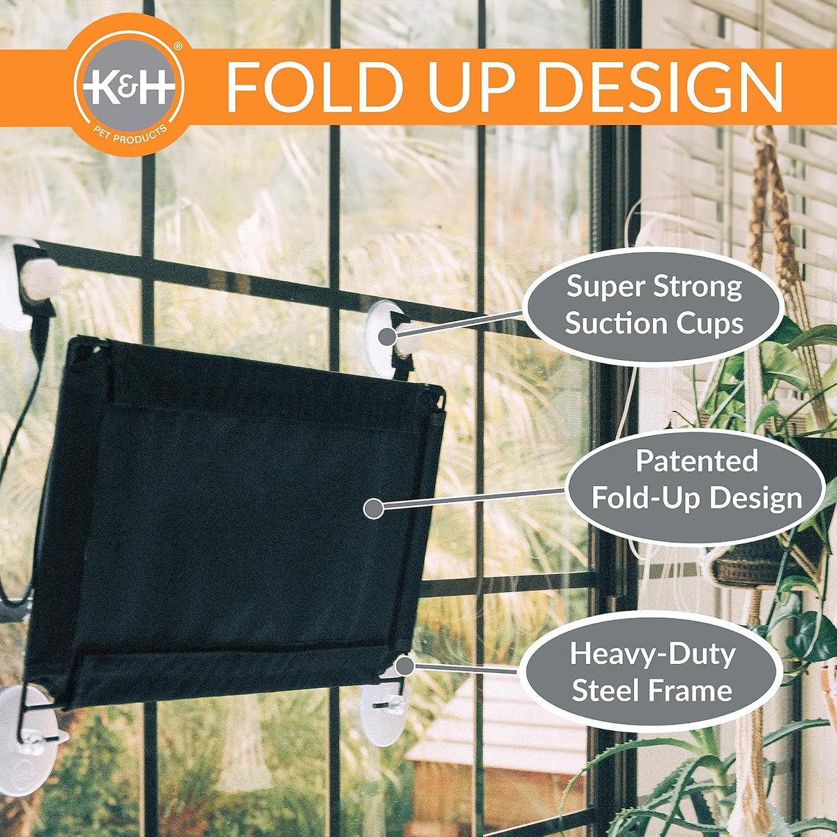 K&H Cat Window Perch, EZ Mount Kitty Sill - 12 X 23 Inches / No Bolster - image 4