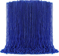 100PCS Bead Necklace, Gold Mardi Gras Beads Party Stuff - Blue