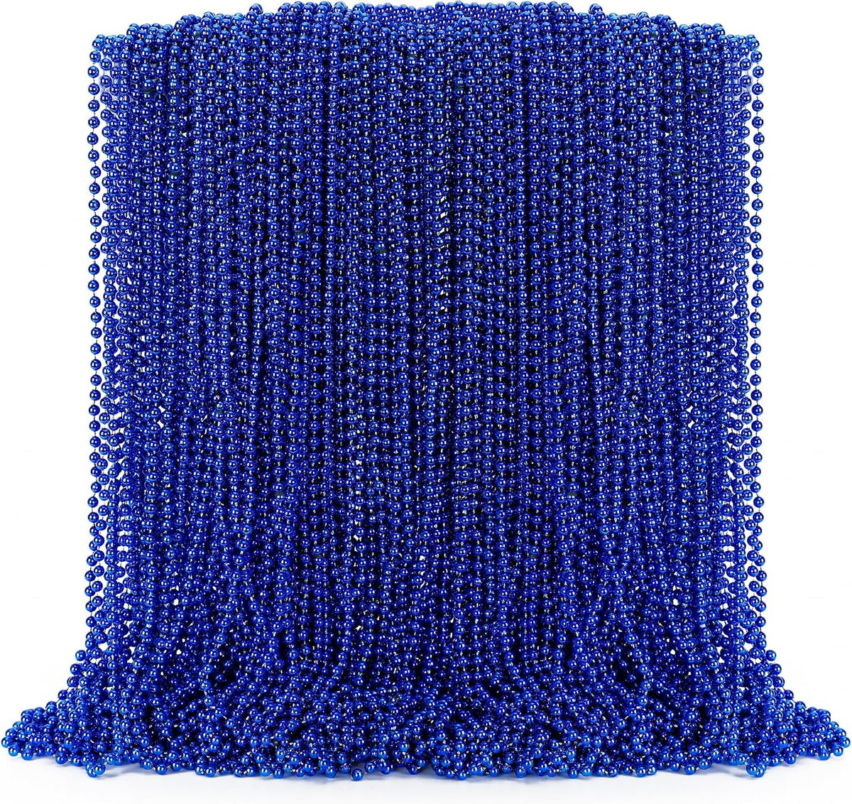 100PCS Bead Necklace, Gold Mardi Gras Beads Party Stuff - Blue
