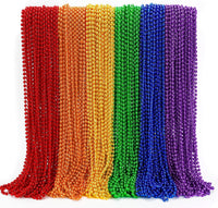 100PCS Bead Necklace, Gold Mardi Gras Beads Party Stuff - Pride