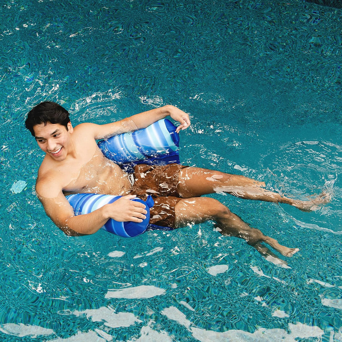 Big Joe Noodle Sling No Inflation Needed Pool Seat with Armrests - Blurred Blue / Noodle Sling - image 4