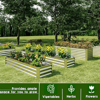 EKX 8x4x2FT Galvanized Raised Garden Bed, Raised Garden Bed Kit-Metal Planter Box Outdoor,Planting for Vegetables, Fruits,Herbs, Flowers-Slive
