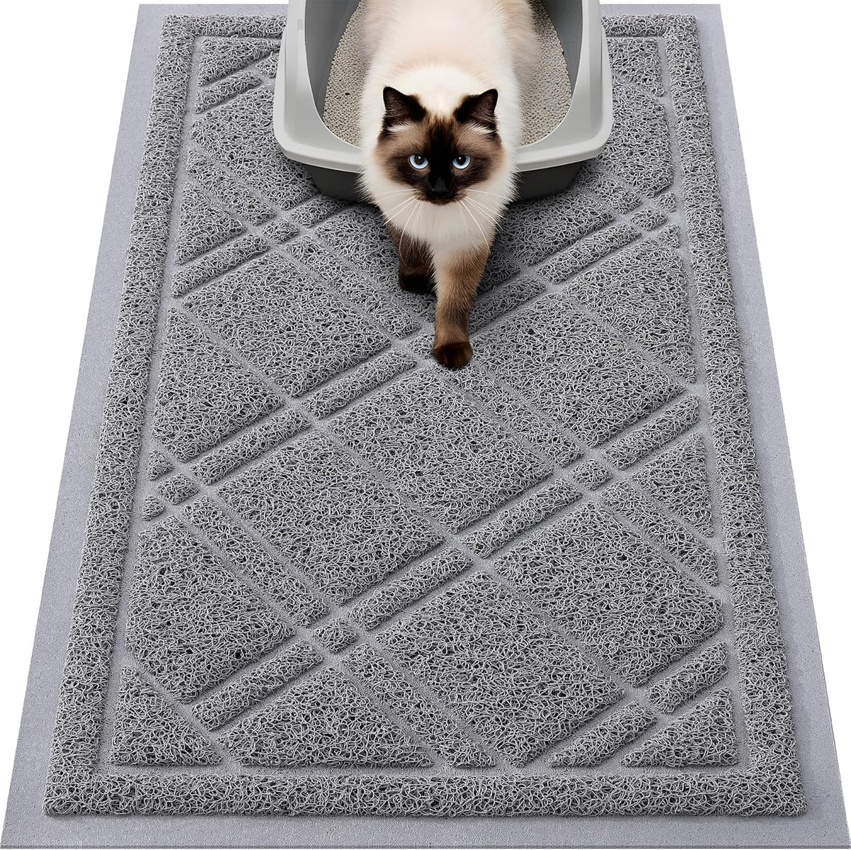 Smiry Cat Litter Box Mat 30x17 - 30x17 / Grey