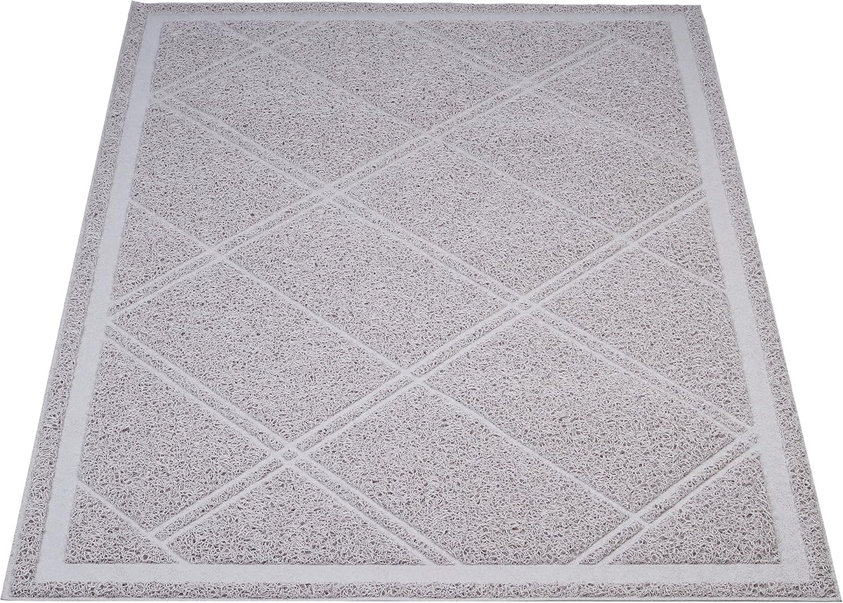 Amazon Basics Less-Mess Litter Trapping Cat Litter Box Mat - Gray / 1 Count (Pack of 1)