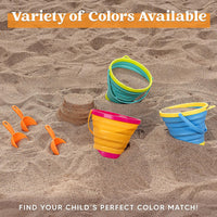 JOYIN Foldable Beach Bucket Set, Camping Gear, Travelling - Yellow/Blue/Green - image 3