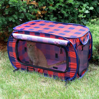 SportPet Designs Large Pop Open Kennel, Portable Cat Cage Kennel - Red - image 3