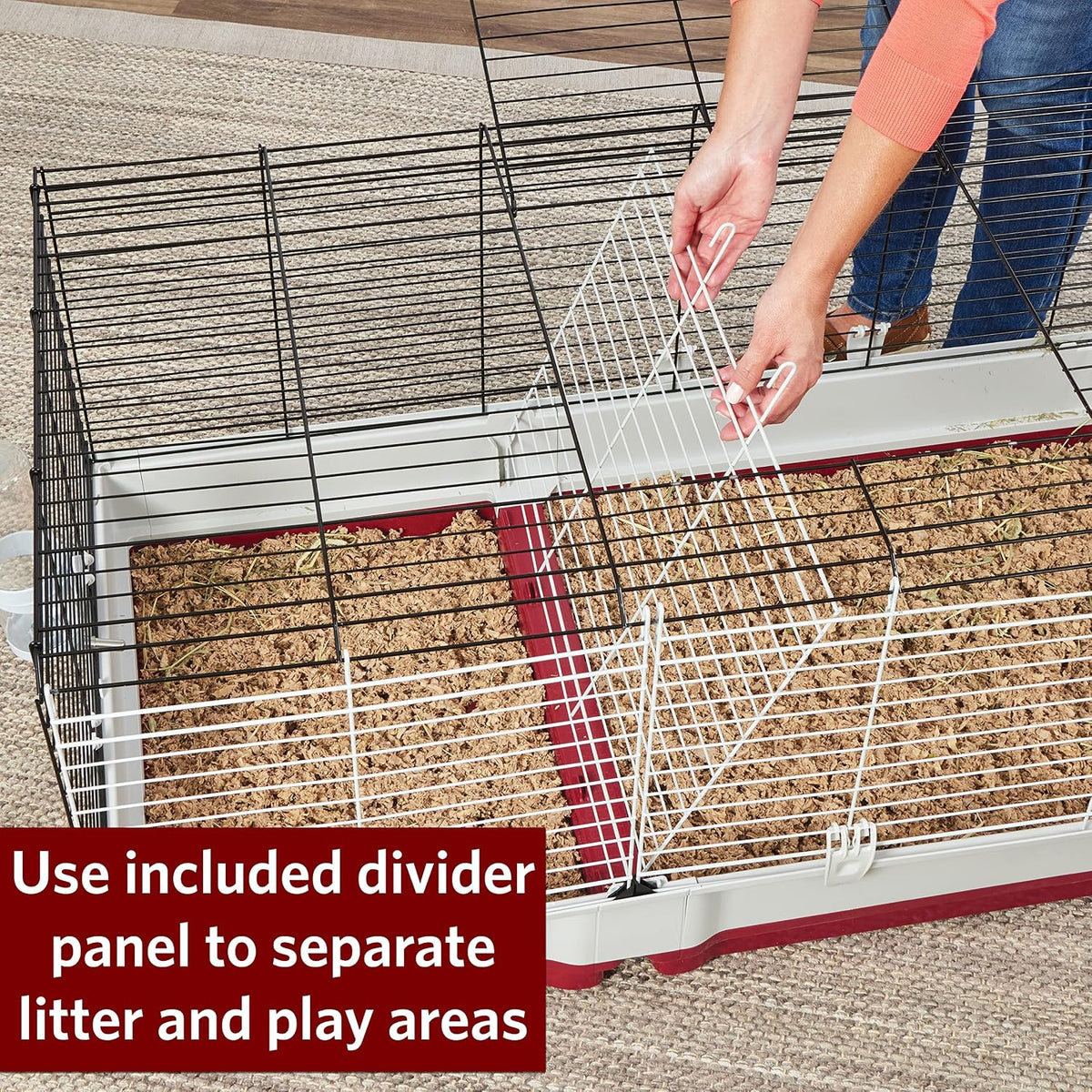 Midwest Homes for Pets Deluxe Rabbit & Guinea Pig Cage - White/Red / XXL Rabbit Cage - image 4