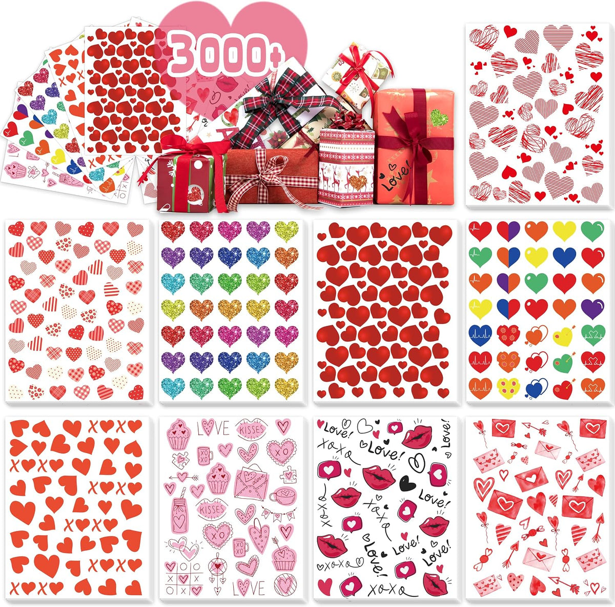 LINAYE 24 Sheets Happy Birthday Stickers, 730 Counts - Valentines 72 Sheets