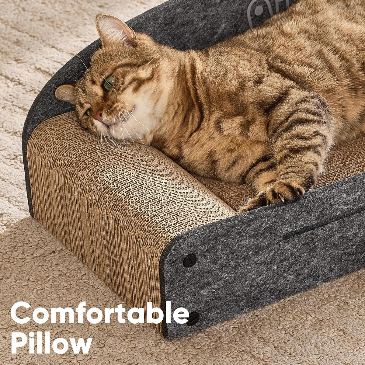 FUKUMARU Large Cat Scratcher Bed - Grey - image 3