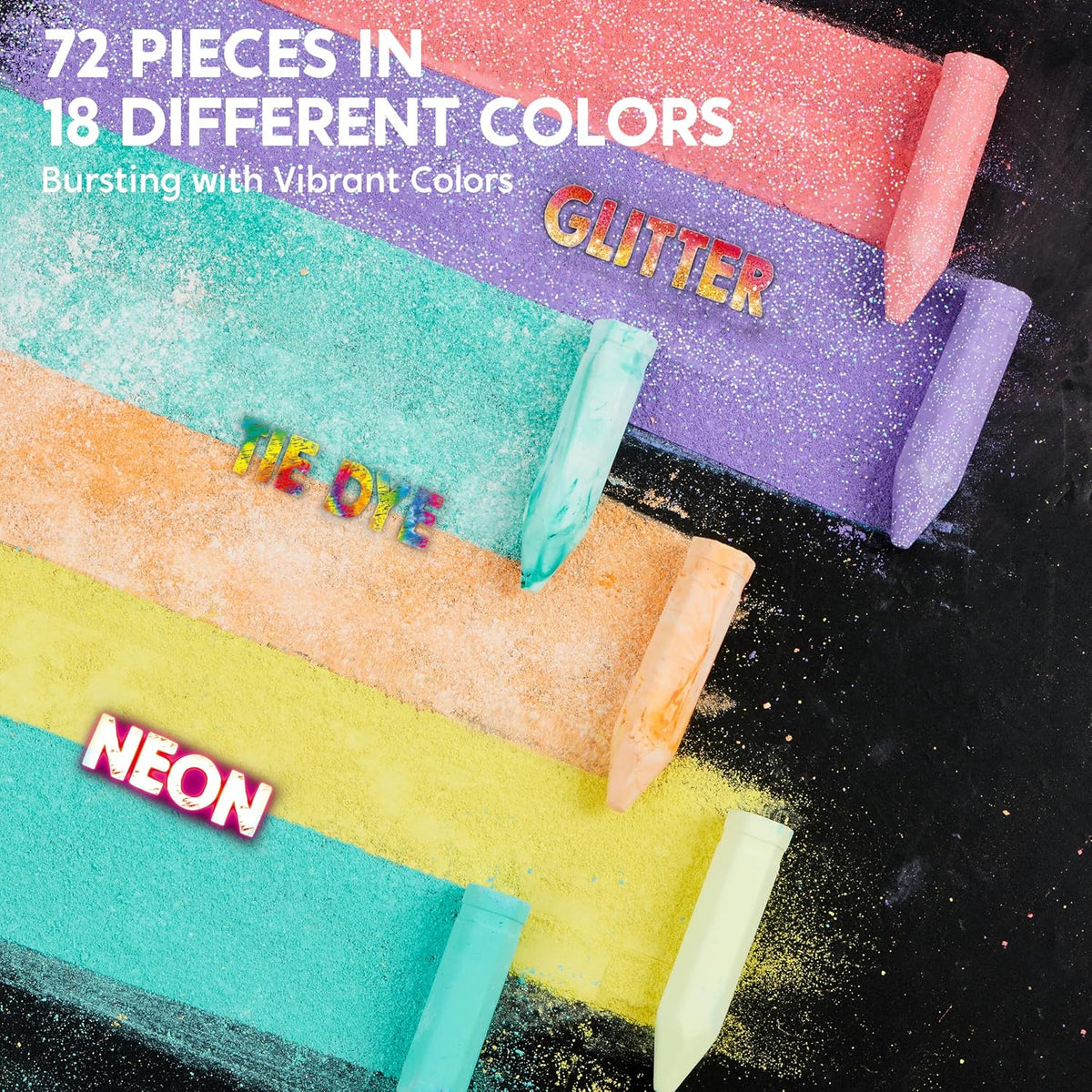 JOYIN 36 PCS Washable Sidewalk Chalk, 3 Styles - 72 - image 2