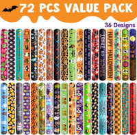 JOYIN 72 PCS Halloween Slap Bracelets for Kids - Spooky Night Mix - image 2