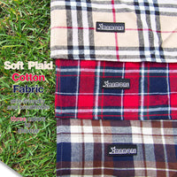 Soft Washable Plaid Bandanas for Dogs and Cats - Brown&Blue / Large - image 3