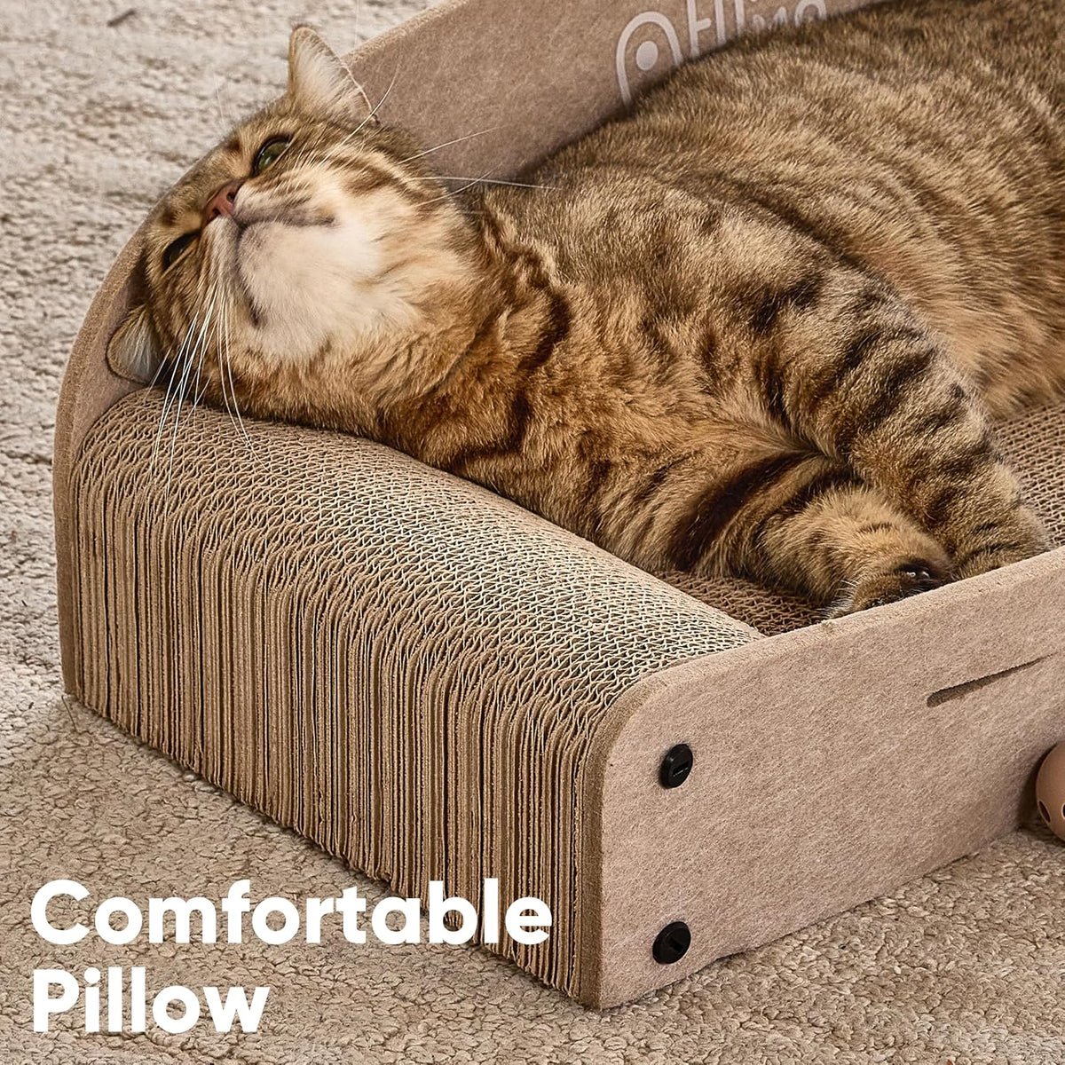 FUKUMARU Large Cat Scratcher Bed - Beige - image 3