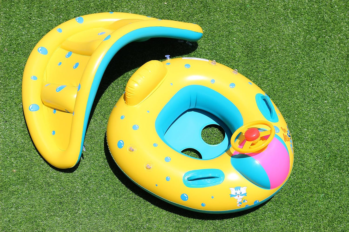 Inflatable Baby Swimming Pool Floats with Removable Sun Protection - image 2