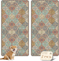 Washable Pee Pads for Dogs, Stylish - 36x72 Inch (Pack of 2) / Cream/Multi