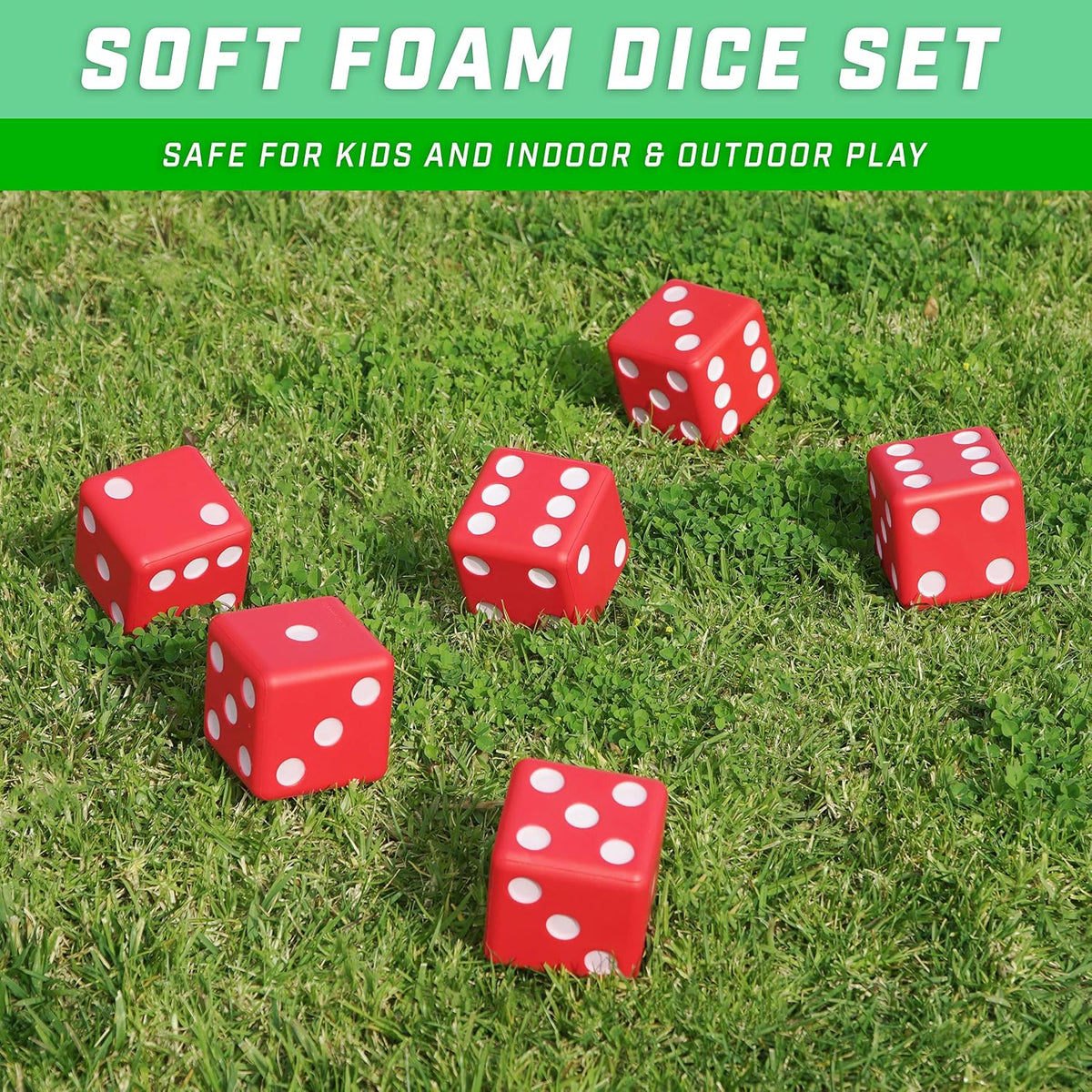 GoSports Giant 3.5 Inch Red Foam Playing Dice Set with Scoreboard – Fun for Kids & Family - image 2