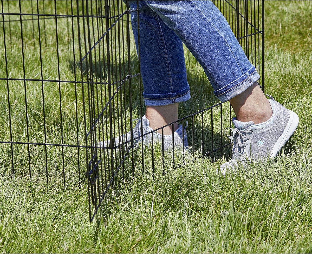 MidWest 30-Inch Exercise Pen, Single Door, 16 Sq Ft Play Area – Essentials for Dogs - Black w/ Door / 30" H - image 3