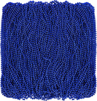 Huskein Bead Necklace, 33" Colorful Mardi Gras Beads Necklaces - Blue / 120