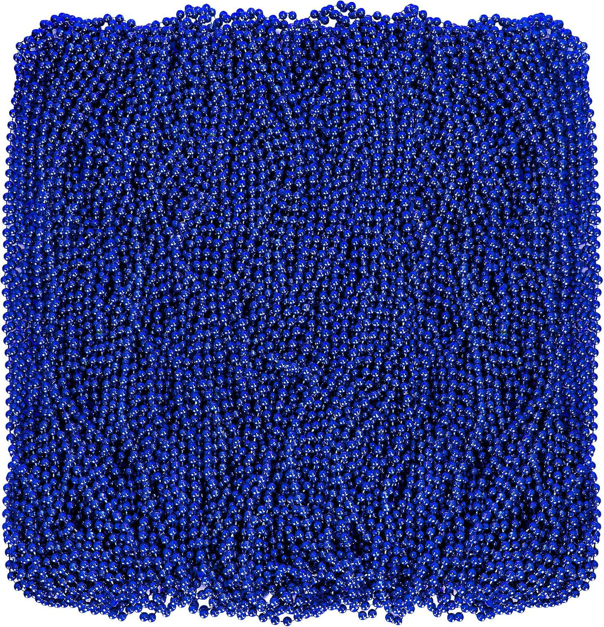 Huskein Bead Necklace, 33" Colorful Mardi Gras Beads Necklaces - Blue / 120