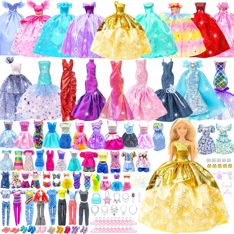 Style Shine 100 Pcs Doll Clothes & Accessories Toy for 11.5 Inch Doll – Fun for Kids & Family - S-Cloth