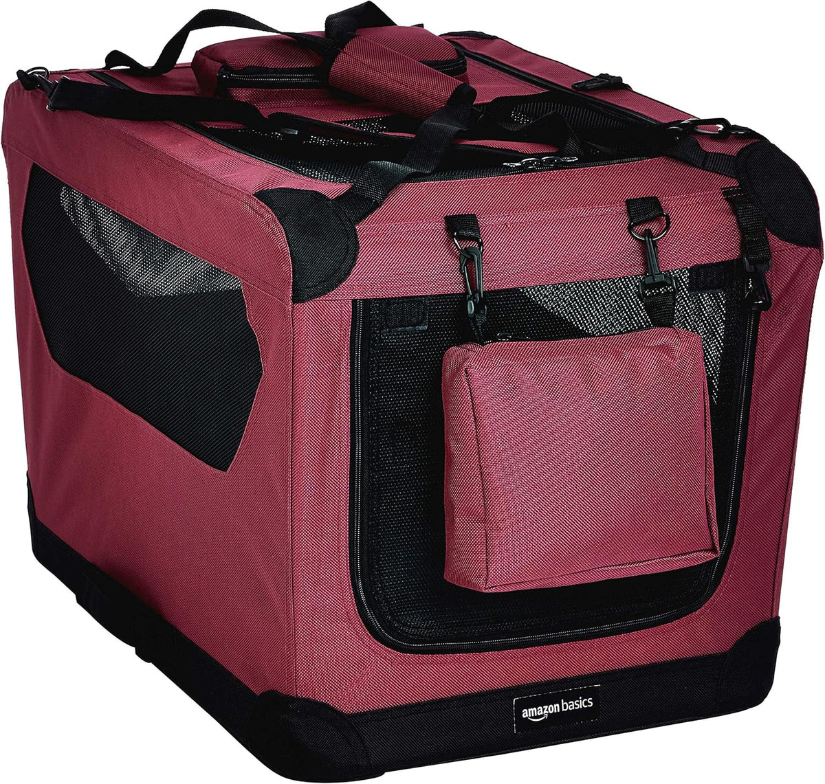 Amazon Basics Portable Folding Soft Pet Dog Crate Carrier Kennel - RED / 26.0"L x 18.0"W x 18.0"H