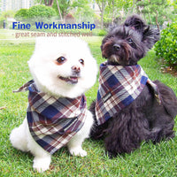 Soft Washable Plaid Bandanas for Dogs and Cats - Brown&Blue / Small - image 3