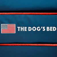 The Dog’s Bed, Large Blue Oxford with Red Trim USA Flag Dog Bed 36x27 Memory Foam, Pain Relief: Arthritis, Post Surgery, Lameness, Supportive, Calming, Waterproof Washable Cover, Veterinary Approved