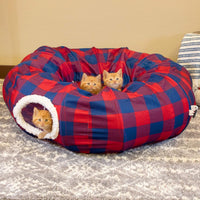 Kitty City Large Cat Tunnel Bed - Plaid - image 4