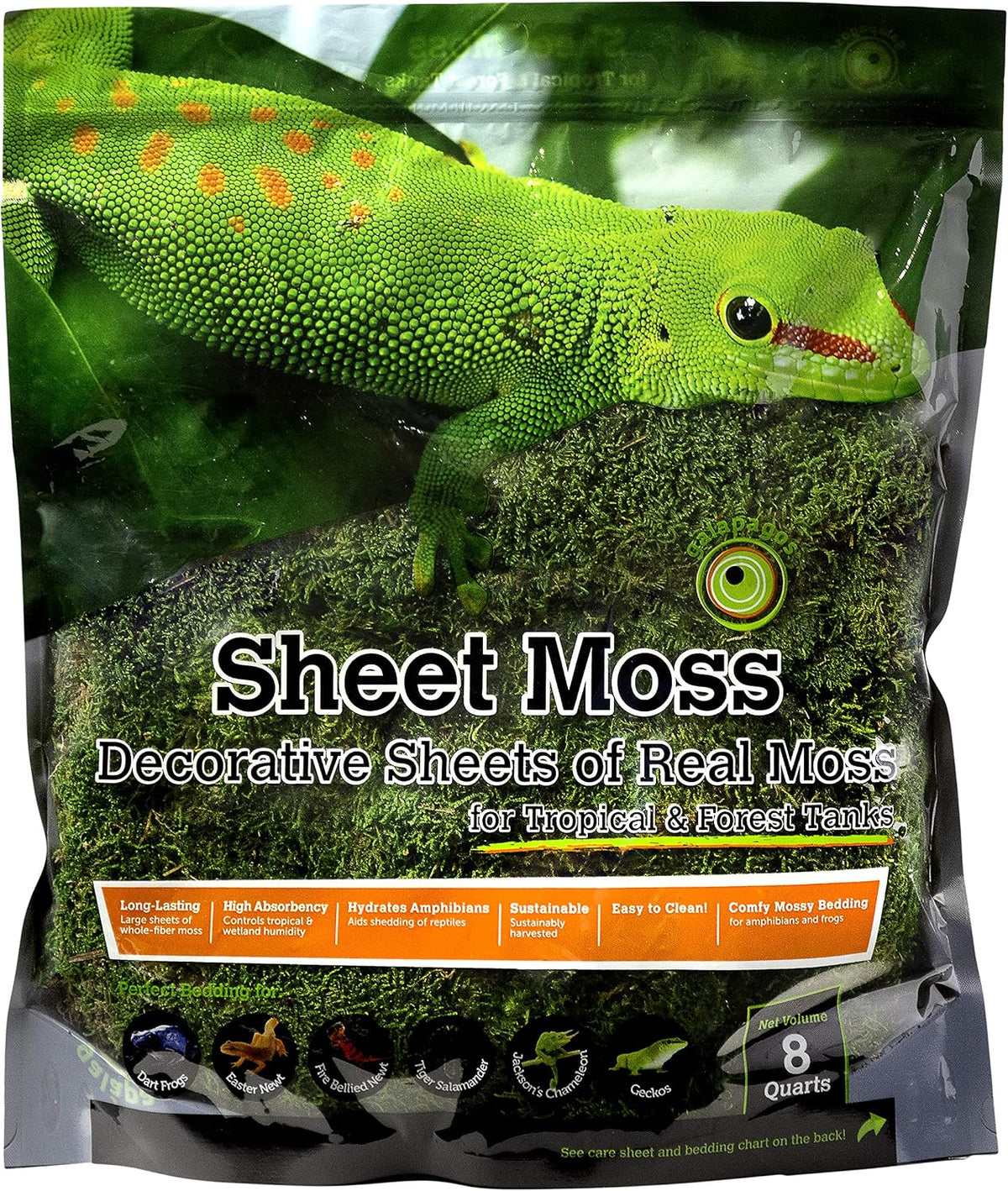 Galápagos Sheets of Real Moss, 8-Quart, Natural, Green - 8 quarts
