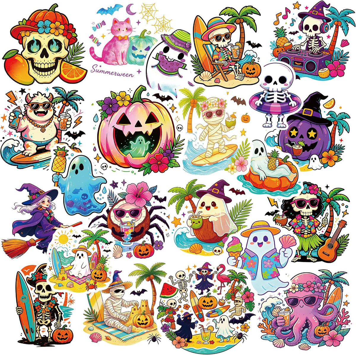 100PCS Vintage Christmas Stickers - Summerween