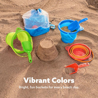 JOYIN Foldable Beach Bucket Set, Camping Gear, Travelling - Orange/Blue/Green - image 4