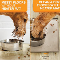 Neater Pet Brands Neater Mat Pet Mats for Food and Water, Cat & Dog Bowl Mat Waterproof Silicone, Feeding Tray, Dog Food Mats for Floors, Placemat w/Raised Edge for Under Bowls, 16” x 10”, Cappuccino