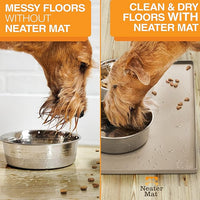 Neater Pet Brands Neater Mat - Waterproof Silicone Pet Bowls Mat - Protect Floors from Food & Water (19" x 12", Cappuccino)
