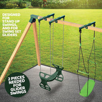 Swurfer green 18 inch adjustable iron swing set conversion bracket with nylon swing hangers - view 3