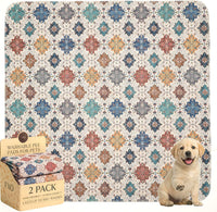 Washable Pee Pads for Dogs - 36"x36" (Pack of 2) / Colorful Day