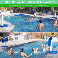 GoSports Splash Hoop 2-in-1 Full Court Pool Basketball & Volleyball - image 2