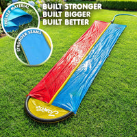 JAMBO Premium Triple Water Slide with 3 Bodyboards - 22.5ft Double Lane Yellow, Blue - image 4