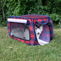 SportPet Designs Large Pop Open Kennel, Portable Cat Cage Kennel - Red - image 4
