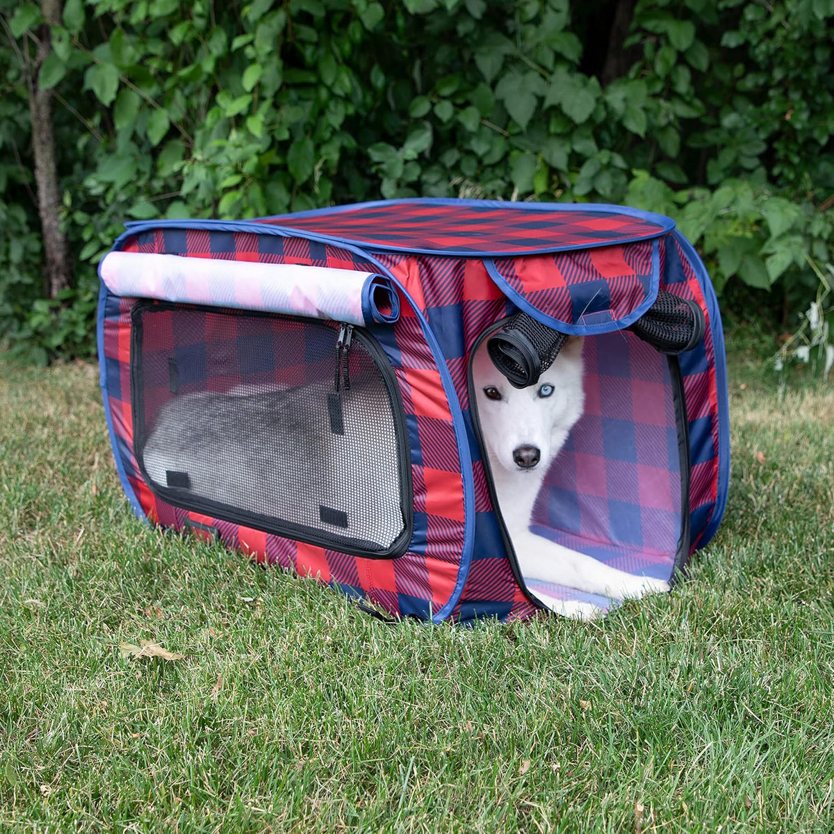 SportPet Designs Large Pop Open Kennel, Portable Cat Cage Kennel - Red - image 4