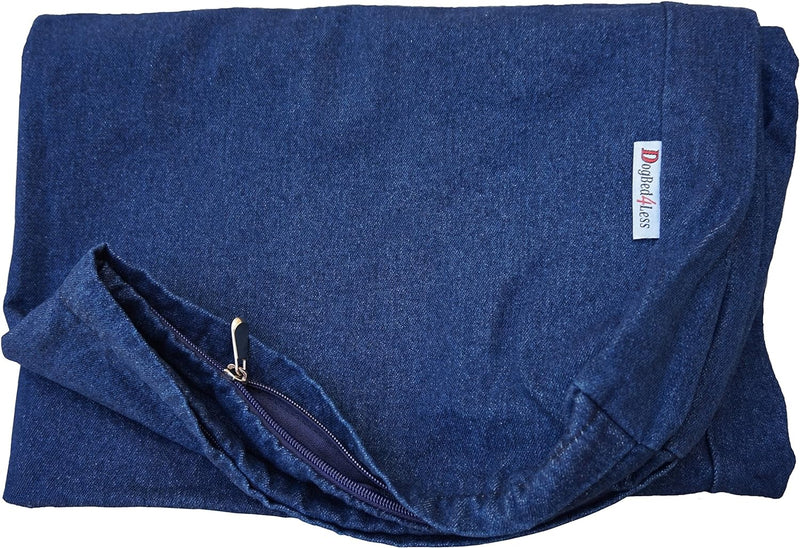 Dogbed4less 40X35X4 Inches Blue Color Durable Denim Jean Dog Pet Bed - 47"X29"X4"