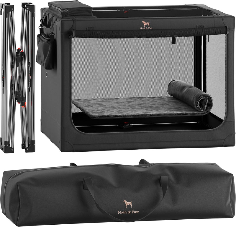 Noah & Paw XXL Collapsible Dog Crate, 42" - Black / 42.0"L x 31.0"W x 31.0"H