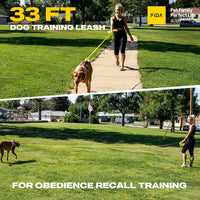 Fida Obedience Recall Training Agility Lead, Orange - 33FT / Neon Yellow - image 2