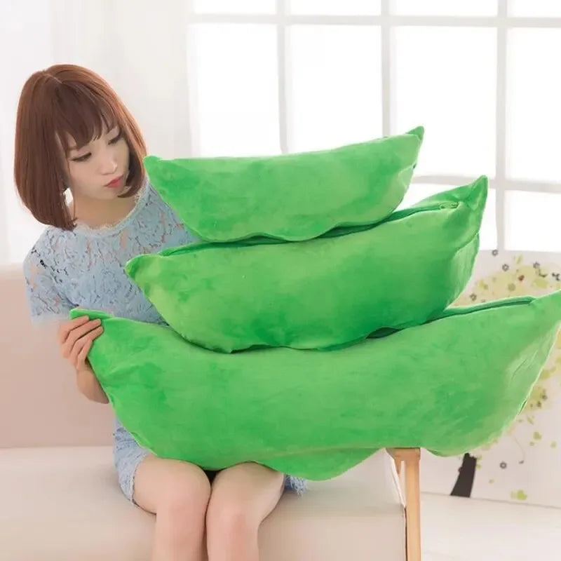 25cm Kawaii Pea Plush – Soft Pea-Shaped Pillow Toy for Kids - BIG FRENCHIES