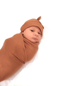 Cocoa Ribbed Stretch Swaddle - BIG FRENCHIES