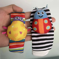 Baby Rattle Socks & Wrist Strap Set – Soft Animal Toys for 0–12 Months - BIG FRENCHIES