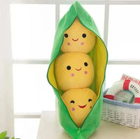 25cm Kawaii Pea Plush – Soft Pea-Shaped Pillow Toy for Kids - BIG FRENCHIES