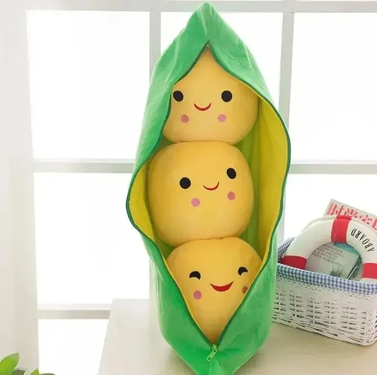25cm Kawaii Pea Plush – Soft Pea-Shaped Pillow Toy for Kids - BIG FRENCHIES