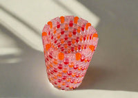 Clear, Red, and Orange Modular Vase – Built with LEGO®-Compatible Bricks - BIG FRENCHIES