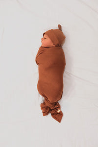 Cocoa Ribbed Stretch Swaddle - BIG FRENCHIES