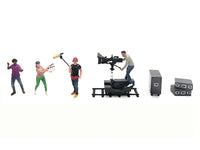 "Behind The Scenes #2" 7 piece (4 People 3 Accessories) Diecast Figures Set 1/64 Scale Models by American Diorama
